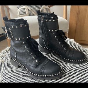 Sam Edelman combat boots with beaded trim
